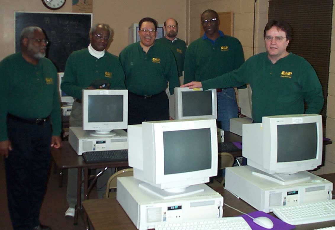 Arthur, Ken, George, Tom, Henry and Dan Mc in the new lab