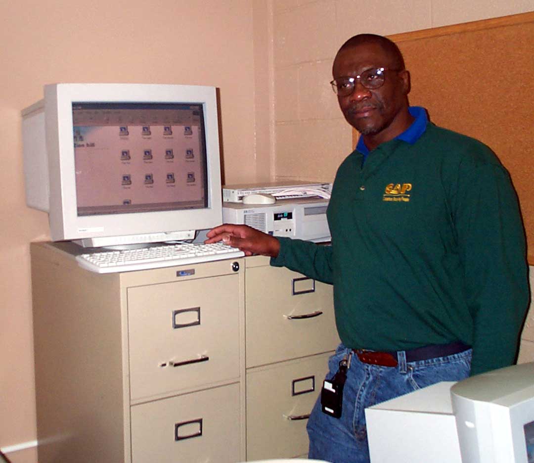 CAP volunteer Henry Burney in the lab